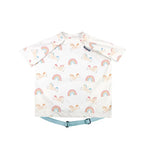 Bibado Stain & Water Proof Short Sleeve Coverall Shirt Weaning Bib Fairytale Foodies - White - For Infants