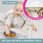 Bibado Stain & Water Proof Short Sleeve Coverall Shirt Weaning Bib Fairytale Foodies - White - For Infants