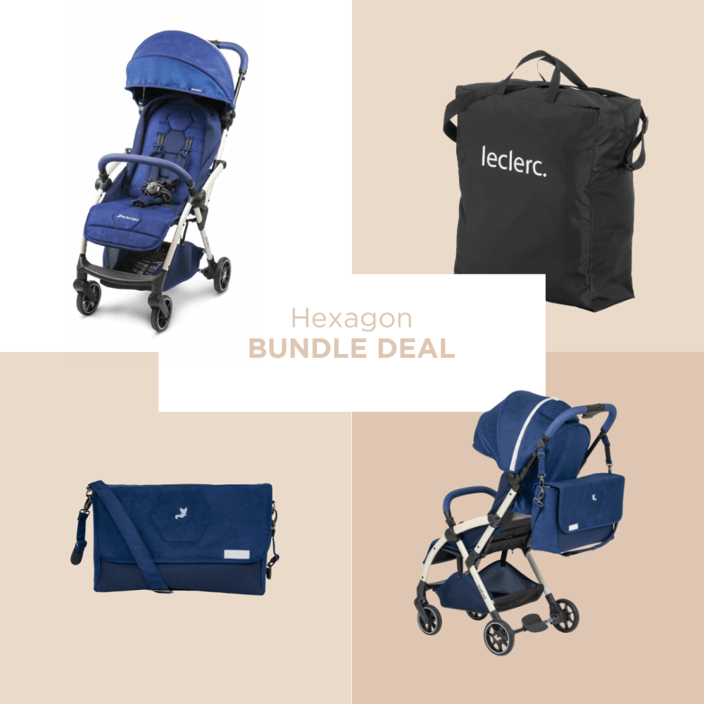 Leclerc Baby Hexagon Stroller + Diaper Bag Bundle Deal