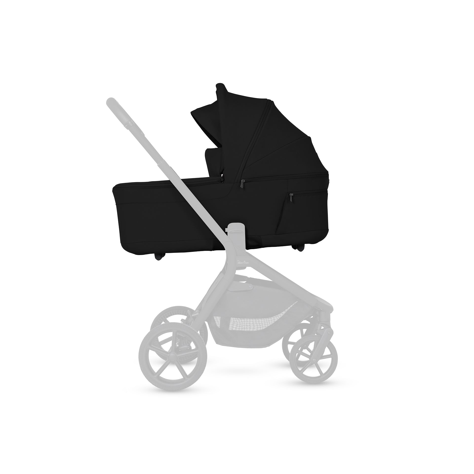 Silver Cross Breez Reversible Carry Cot Flat Recline|Height Adjustable Seat|Easy Fold|Rain Cover |0 to 6MY |Upto 9Kg - Onyx
