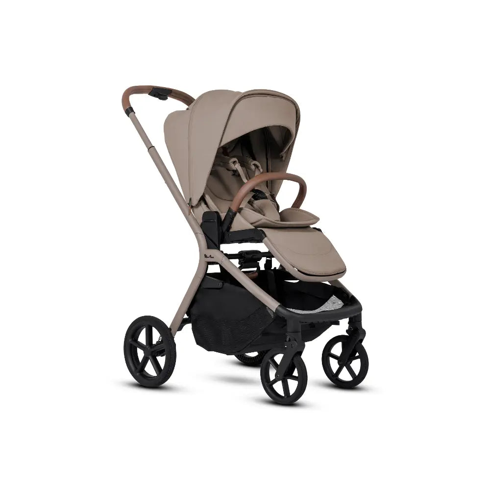 Silver Cross Breez Reversible Seat Stroller with Flat Recline|Height Adjustable Seat|All Terrain - All Wheel Suspension|One Hand Fold|Rain Cover & Post Adaptors|0 to 4Y |Upto 22Kg - Champagne