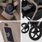 Silver Cross Breez Reversible Seat Stroller with Flat Recline|Height Adjustable Seat|All Terrain - All Wheel Suspension|One Hand Fold|Rain Cover & Post Adaptors|0 to 4Y |Upto 22Kg - Champagne