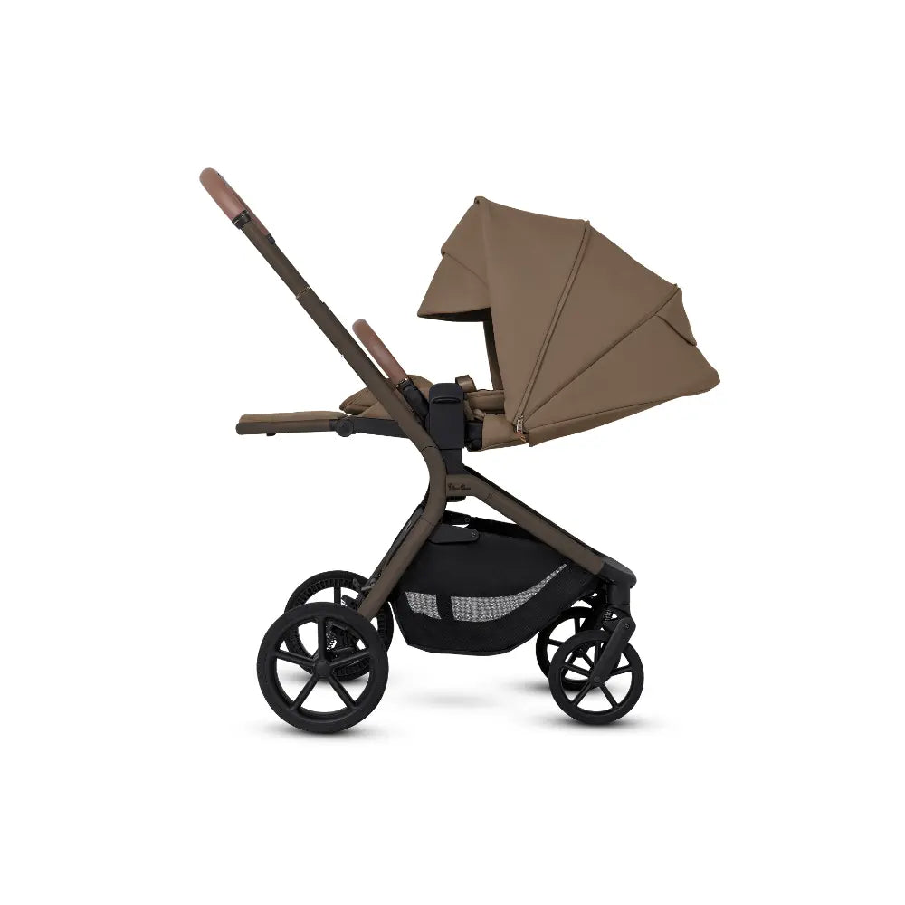 Silver Cross Breez Reversible Seat Stroller with Flat Recline|Height Adjustable Seat|All Terrain - All Wheel Suspension|One Hand Fold|Rain Cover & Post Adaptors|0 to 4Y |Upto 22Kg - Maple
