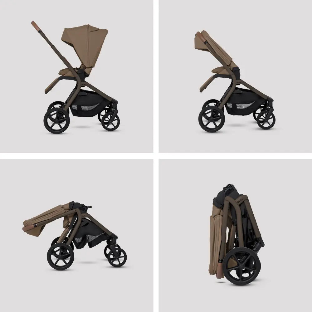 Silver Cross Breez Reversible Seat Stroller with Flat Recline|Height Adjustable Seat|All Terrain - All Wheel Suspension|One Hand Fold|Rain Cover & Post Adaptors|0 to 4Y |Upto 22Kg - Maple