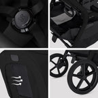 Silver Cross Breez Reversible Seat Stroller with Flat Recline|Height Adjustable Seat|All Terrain - All Wheel Suspension|One Hand Fold|Rain Cover & Post Adaptors|0 to 4Y |Upto 22Kg - Onyx