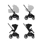 Silver Cross Breez Reversible Seat Stroller with Flat Recline|Height Adjustable Seat|All Terrain - All Wheel Suspension|One Hand Fold|Rain Cover & Post Adaptors|0 to 4Y |Upto 22Kg - Onyx