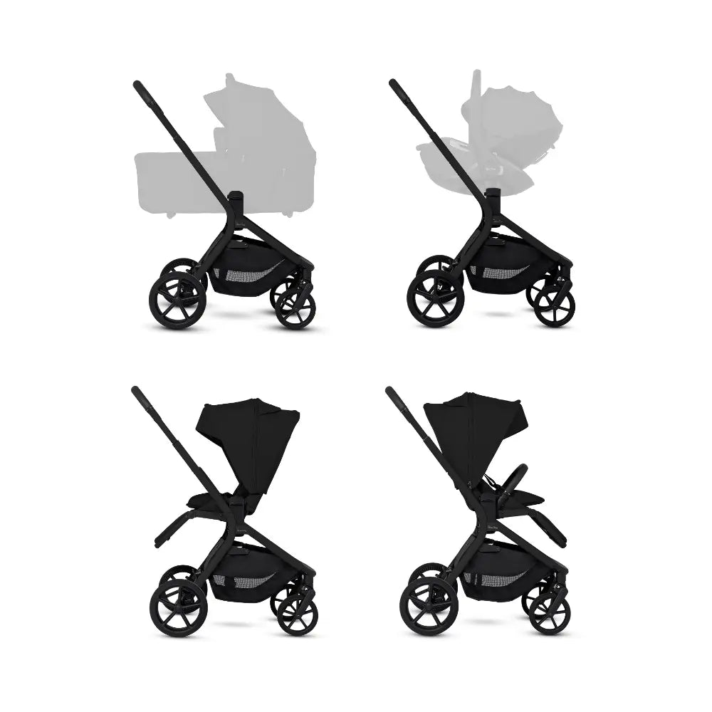 Silver Cross Breez Reversible Seat Stroller with Flat Recline|Height Adjustable Seat|All Terrain - All Wheel Suspension|One Hand Fold|Rain Cover & Post Adaptors|0 to 4Y |Upto 22Kg - Onyx