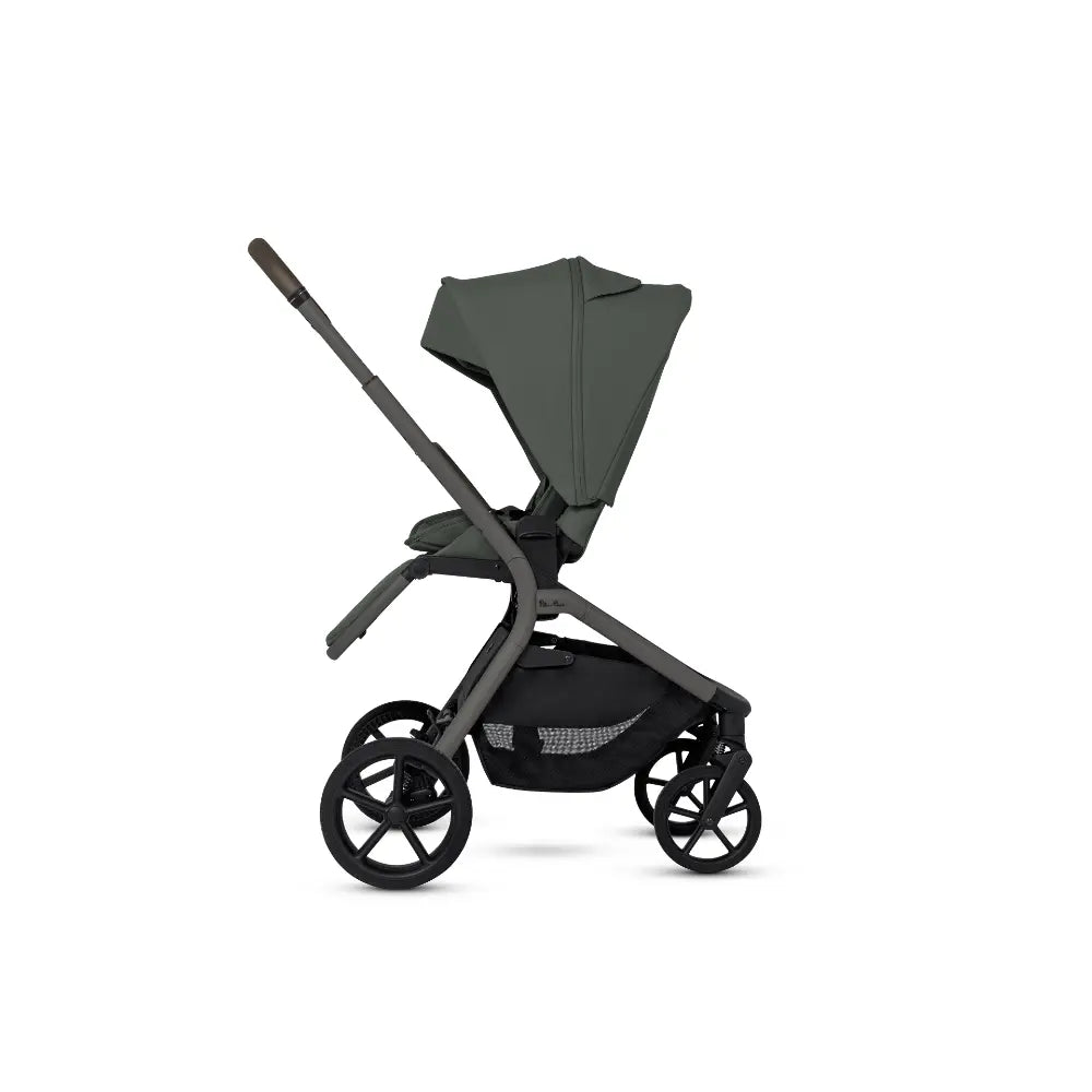 Silver Cross Breez Reversible Seat Stroller with Flat Recline|Height Adjustable Seat|All Terrain - All Wheel Suspension|One Hand Fold|Rain Cover & Post Adaptors|0 to 4Y |Upto 22Kg - Pewter