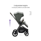 Silver Cross Breez Reversible Seat Stroller with Flat Recline|Height Adjustable Seat|All Terrain - All Wheel Suspension|One Hand Fold|Rain Cover & Post Adaptors|0 to 4Y |Upto 22Kg - Pewter