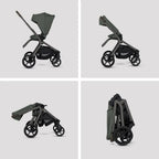 Silver Cross Breez Reversible Seat Stroller with Flat Recline|Height Adjustable Seat|All Terrain - All Wheel Suspension|One Hand Fold|Rain Cover & Post Adaptors|0 to 4Y |Upto 22Kg - Pewter
