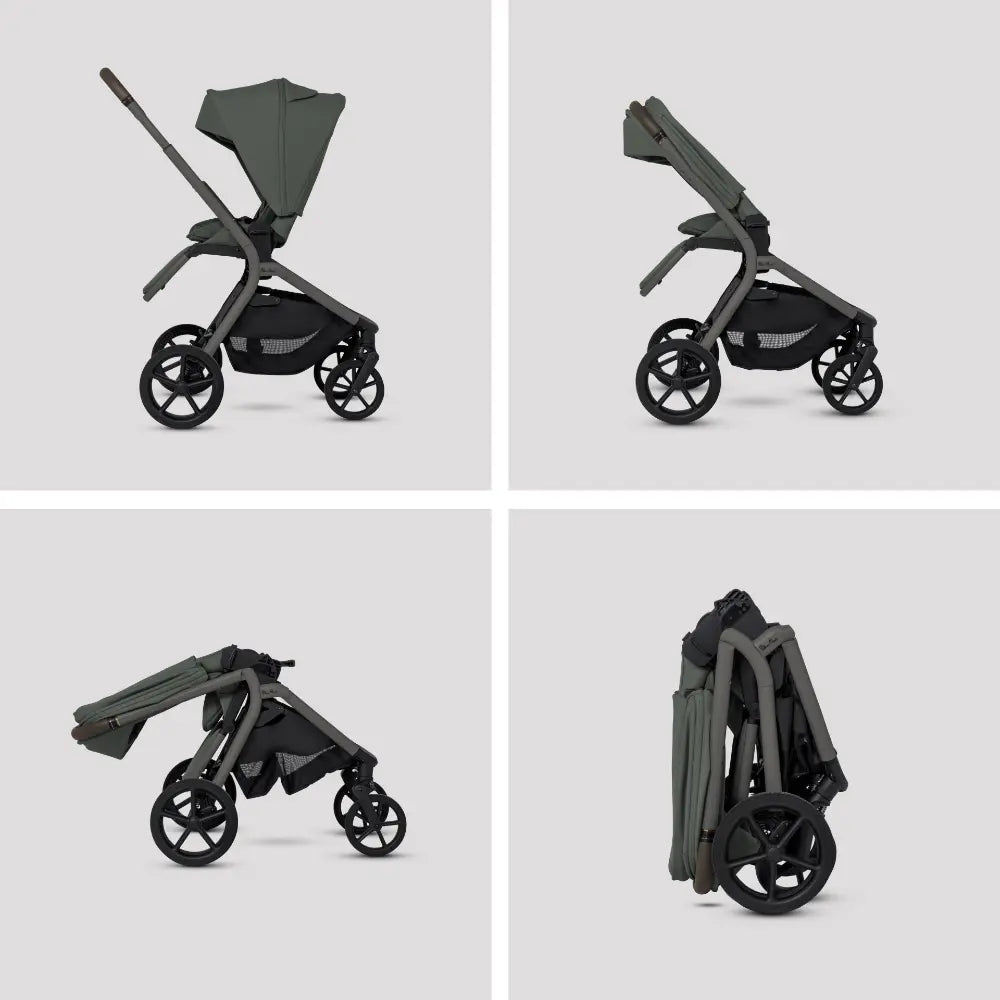 Silver Cross Breez Reversible Seat Stroller with Flat Recline|Height Adjustable Seat|All Terrain - All Wheel Suspension|One Hand Fold|Rain Cover & Post Adaptors|0 to 4Y |Upto 22Kg - Pewter