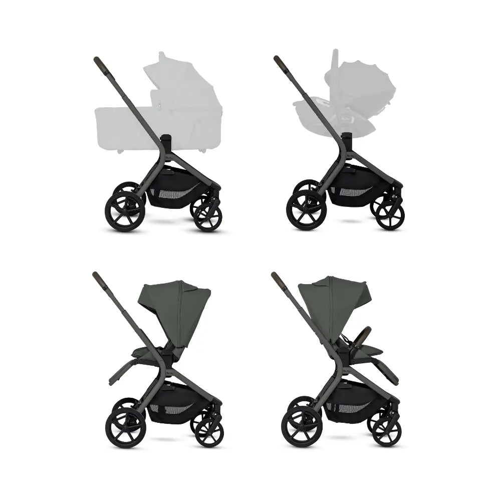 Silver Cross Breez Reversible Seat Stroller with Flat Recline|Height Adjustable Seat|All Terrain - All Wheel Suspension|One Hand Fold|Rain Cover & Post Adaptors|0 to 4Y |Upto 22Kg - Pewter