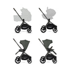 Silver Cross Breez Reversible Seat Stroller with Flat Recline|Height Adjustable Seat|All Terrain - All Wheel Suspension|One Hand Fold|Rain Cover & Post Adaptors|0 to 4Y |Upto 22Kg - Pewter