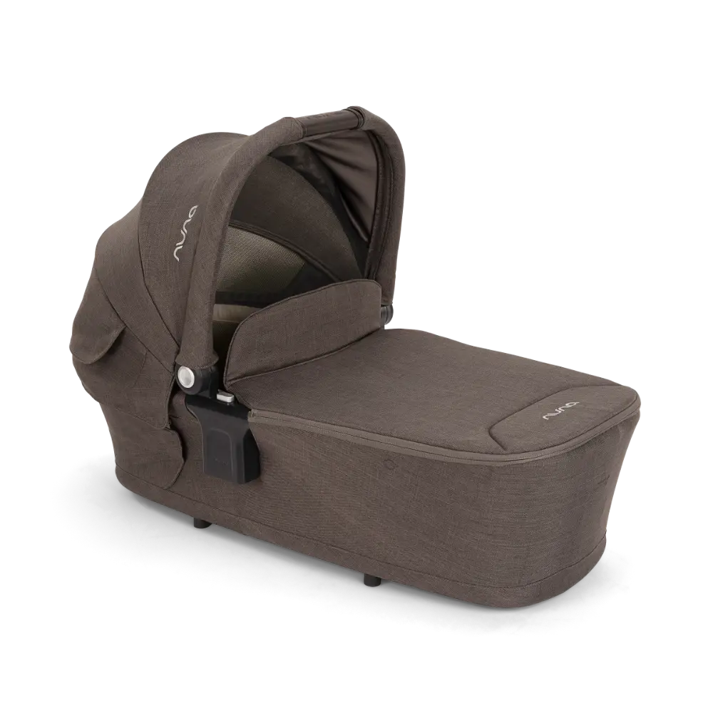 Nuna LYTL Baby Carry Cot-With Dream Drape & Ventilated Mesh Panel-Integrated Release Buttons-Compact & Flat Fold-Includes Rain Cover-Upto 9 Kg -  Chestnut