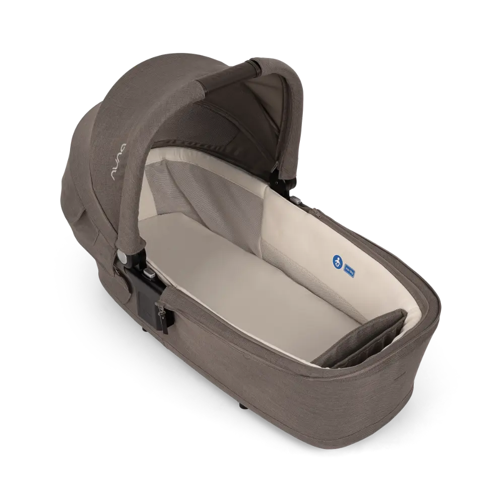 Nuna LYTL Baby Carry Cot-With Dream Drape & Ventilated Mesh Panel-Integrated Release Buttons-Compact & Flat Fold-Includes Rain Cover-Upto 9 Kg -  Chestnut