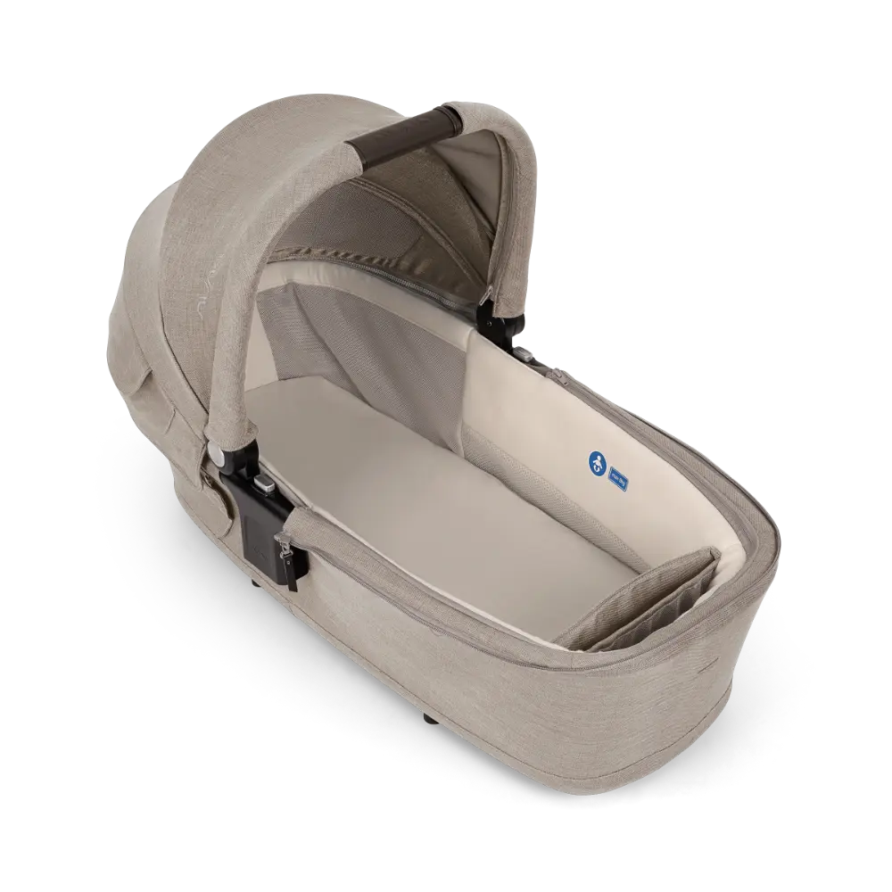 Nuna LYTL Baby Carry Cot-With Dream Drape & Ventilated Mesh Panel-Integrated Release Buttons-Compact & Flat Fold-Includes Rain Cover-Upto 9 Kg - Chateau