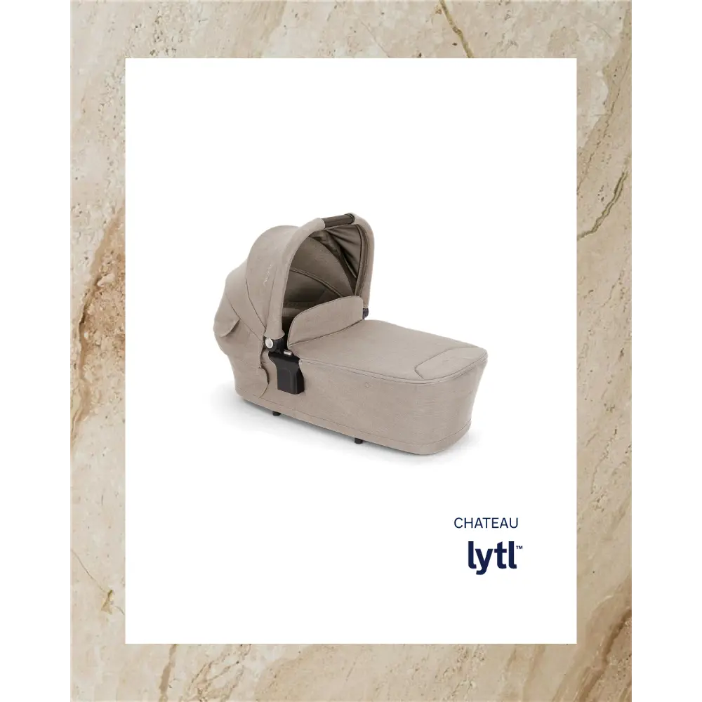 Nuna LYTL Baby Carry Cot-With Dream Drape & Ventilated Mesh Panel-Integrated Release Buttons-Compact & Flat Fold-Includes Rain Cover-Upto 9 Kg - Chateau