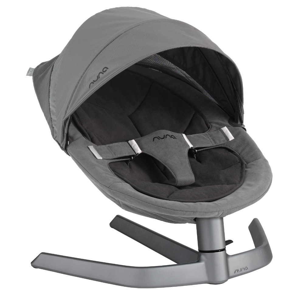 Nuna Leaf Series Canopy-With Mosquito Net & Extra Storage On The Back-Effortlessly Attaches To Bouncer-Cinder
