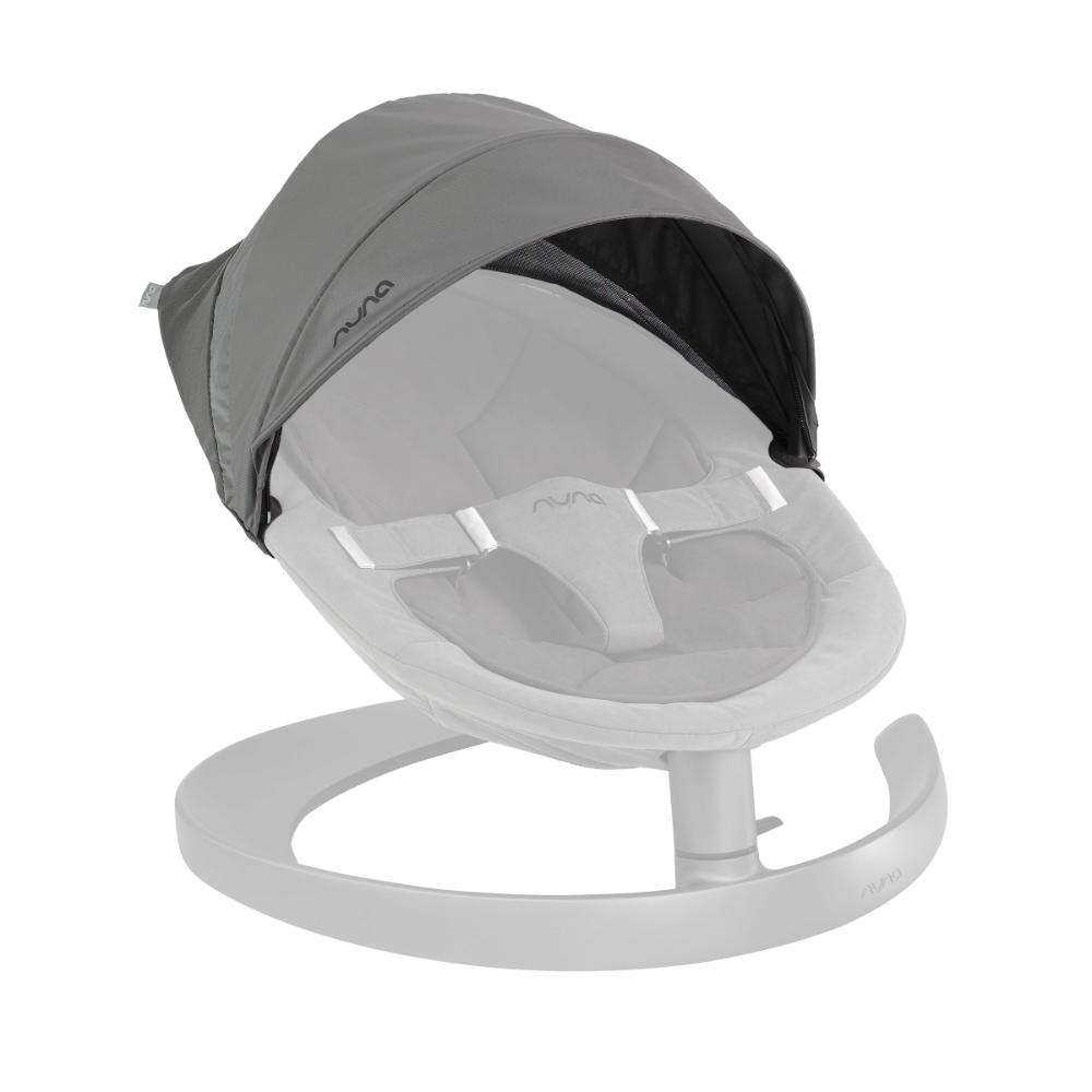 Nuna Leaf Series Canopy-With Mosquito Net & Extra Storage On The Back-Effortlessly Attaches To Bouncer-Cinder