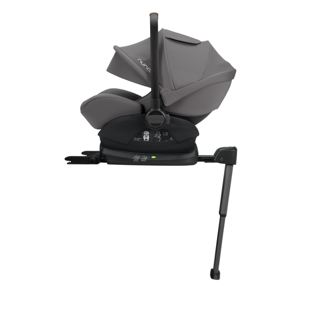 Nuna Arra Next Car Seat With Base Next-Car Seat Features (Rear Facing, 3 Positions & 157 Degrees Flat Reclining Seat, For 0 to 1.5Y-Base Features (Smart Swivel Lock, Steel Stability Leg) - Granite