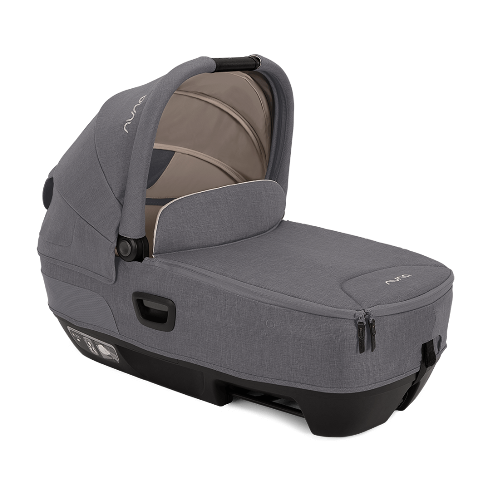Nuna Cari NEXT Baby Carry Cot-Doubling As Car Seat & Carry Cot-3 Point Harness-With Organic Jersey Infant Insert & Dream Drape-2 Years Warranty-For 0 to 12M (Upto 13 Kg)-Granite