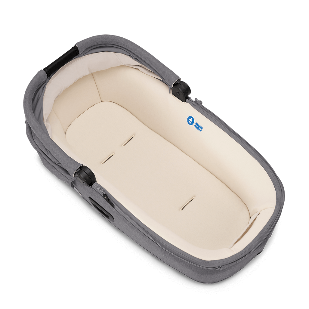 Nuna Cari NEXT Baby Carry Cot-Doubling As Car Seat & Carry Cot-3 Point Harness-With Organic Jersey Infant Insert & Dream Drape-2 Years Warranty-For 0 to 12M (Upto 13 Kg)-Granite