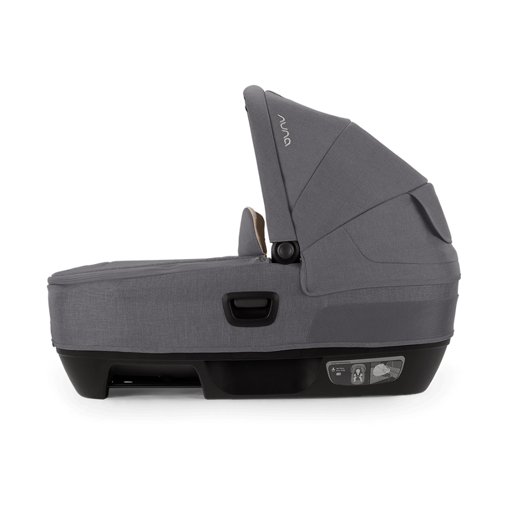 Nuna Cari NEXT Baby Carry Cot-Doubling As Car Seat & Carry Cot-3 Point Harness-With Organic Jersey Infant Insert & Dream Drape-2 Years Warranty-For 0 to 12M (Upto 13 Kg)-Granite