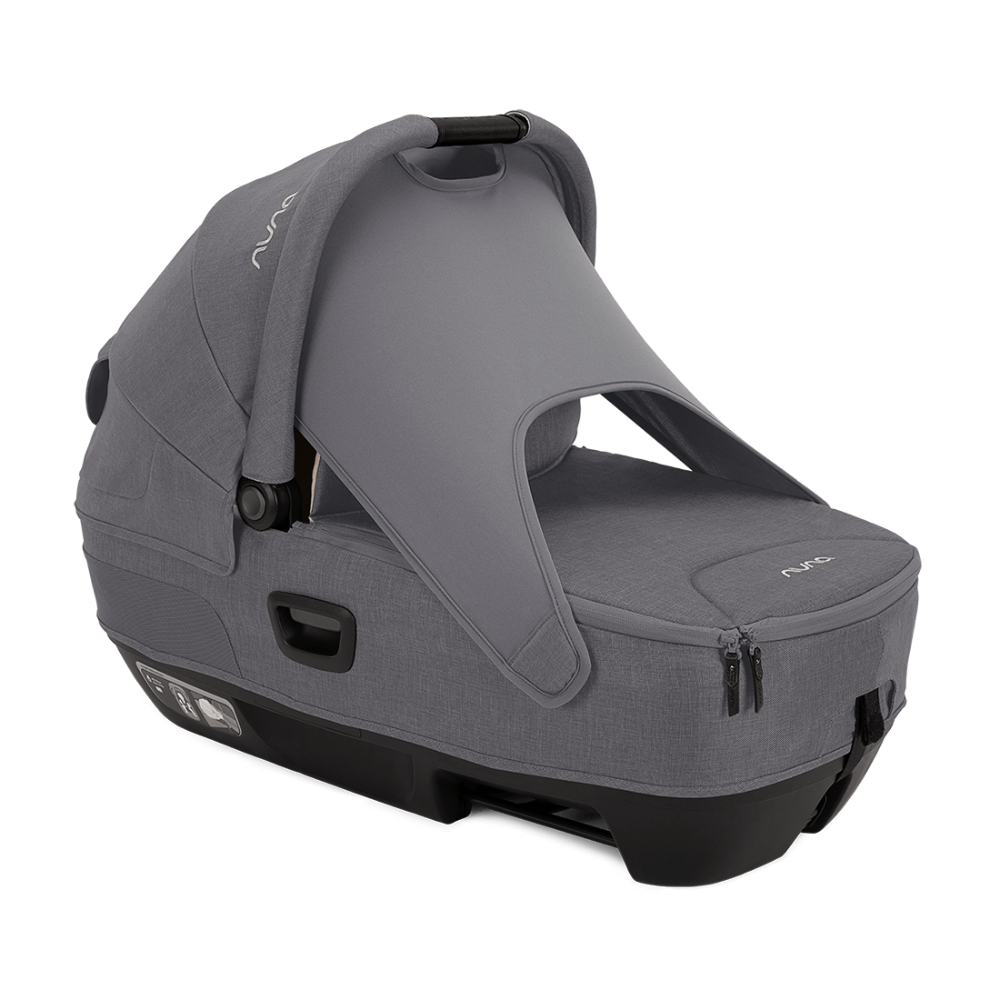 Nuna Cari NEXT Baby Carry Cot-Doubling As Car Seat & Carry Cot-3 Point Harness-With Organic Jersey Infant Insert & Dream Drape-2 Years Warranty-For 0 to 12M (Upto 13 Kg)-Granite