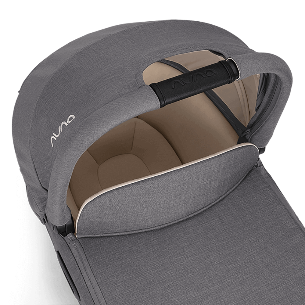 Nuna Cari NEXT Baby Carry Cot-Doubling As Car Seat & Carry Cot-3 Point Harness-With Organic Jersey Infant Insert & Dream Drape-2 Years Warranty-For 0 to 12M (Upto 13 Kg)-Granite