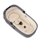 Nuna Cari NEXT Baby Carry Cot-Doubling As Car Seat & Carry Cot-3 Point Harness-With Organic Jersey Infant Insert & Dream Drape-2 Years Warranty-For 0 to 12M (Upto 13 Kg)-Granite