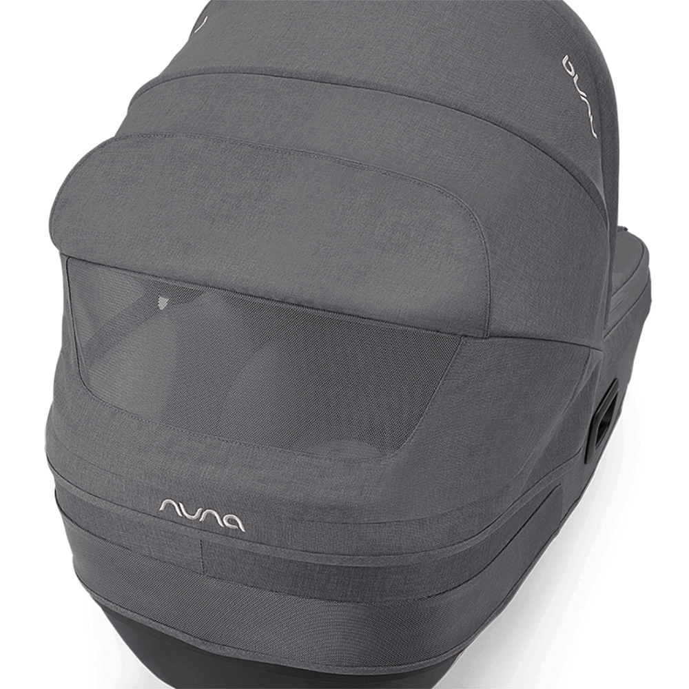 Nuna Cari NEXT Baby Carry Cot-Doubling As Car Seat & Carry Cot-3 Point Harness-With Organic Jersey Infant Insert & Dream Drape-2 Years Warranty-For 0 to 12M (Upto 13 Kg)-Granite