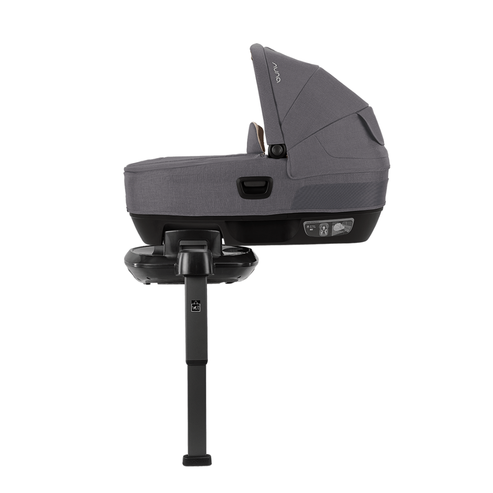 Nuna Cari NEXT Baby Carry Cot-Doubling As Car Seat & Carry Cot-3 Point Harness-With Organic Jersey Infant Insert & Dream Drape-2 Years Warranty-For 0 to 12M (Upto 13 Kg)-Granite