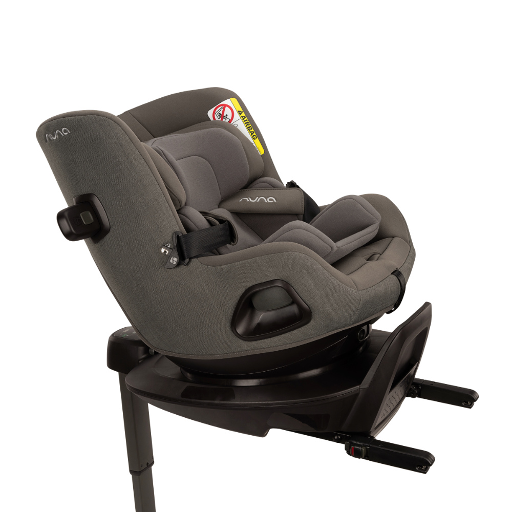 Nuna Pruu Baby Car Seat-Convertible Car Seat-360 Degree Rotation-10 Position Reclining Seat-Integrated Rebound Bar to Minimize Rotation During Impact-2 Years Warranty-For 0 to 4Y (Upto 19Kg) - Granite