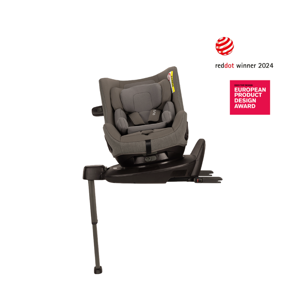 Nuna Pruu Baby Car Seat-Convertible Car Seat-360 Degree Rotation-10 Position Reclining Seat-Integrated Rebound Bar to Minimize Rotation During Impact-2 Years Warranty-For 0 to 4Y (Upto 19Kg) - Granite