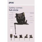 Nuna Pruu Baby Car Seat-Convertible Car Seat-360 Degree Rotation-10 Position Reclining Seat-Integrated Rebound Bar to Minimize Rotation During Impact-2 Years Warranty-For 0 to 4Y (Upto 19Kg) - Granite