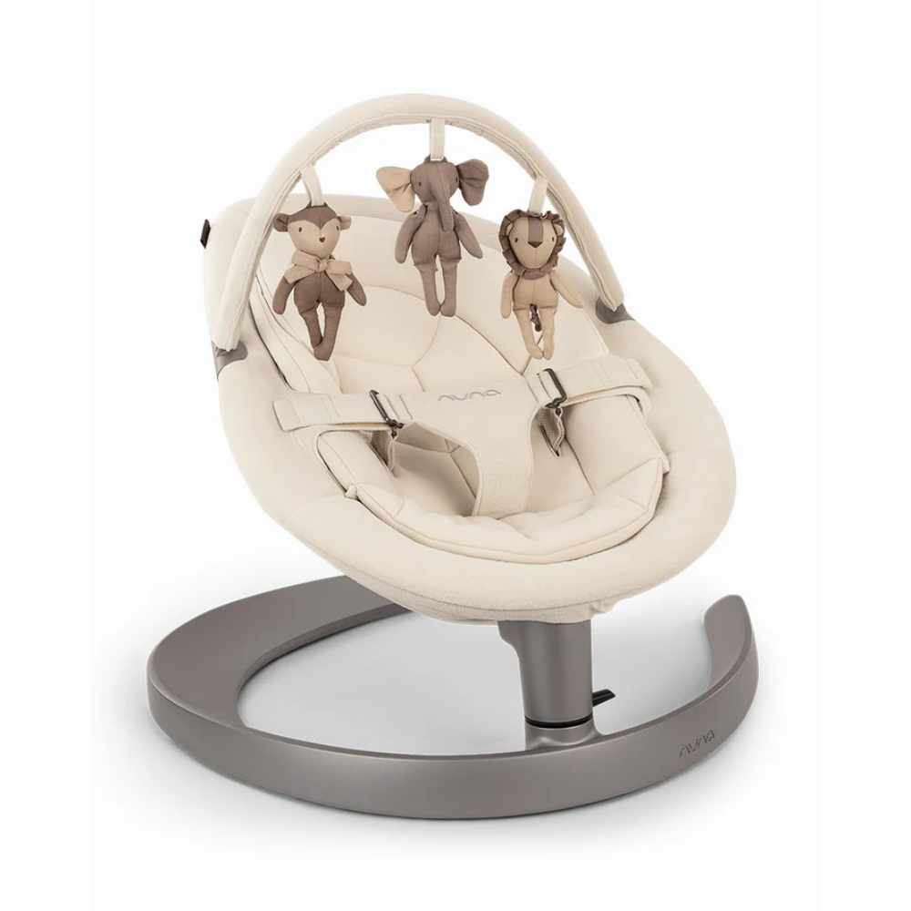 Nuna Leaf Grow Baby Bouncer|Sleek Design|Rock Solid Base with Motion Lock|3 Ergonomic Recline Positions|New Born to 60 kg - Cloud