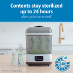 Dr. Brown's Sterilizer and Dryer w/ Air Filter (plus extra Filter), Gray, E/F Plug - Grey & White