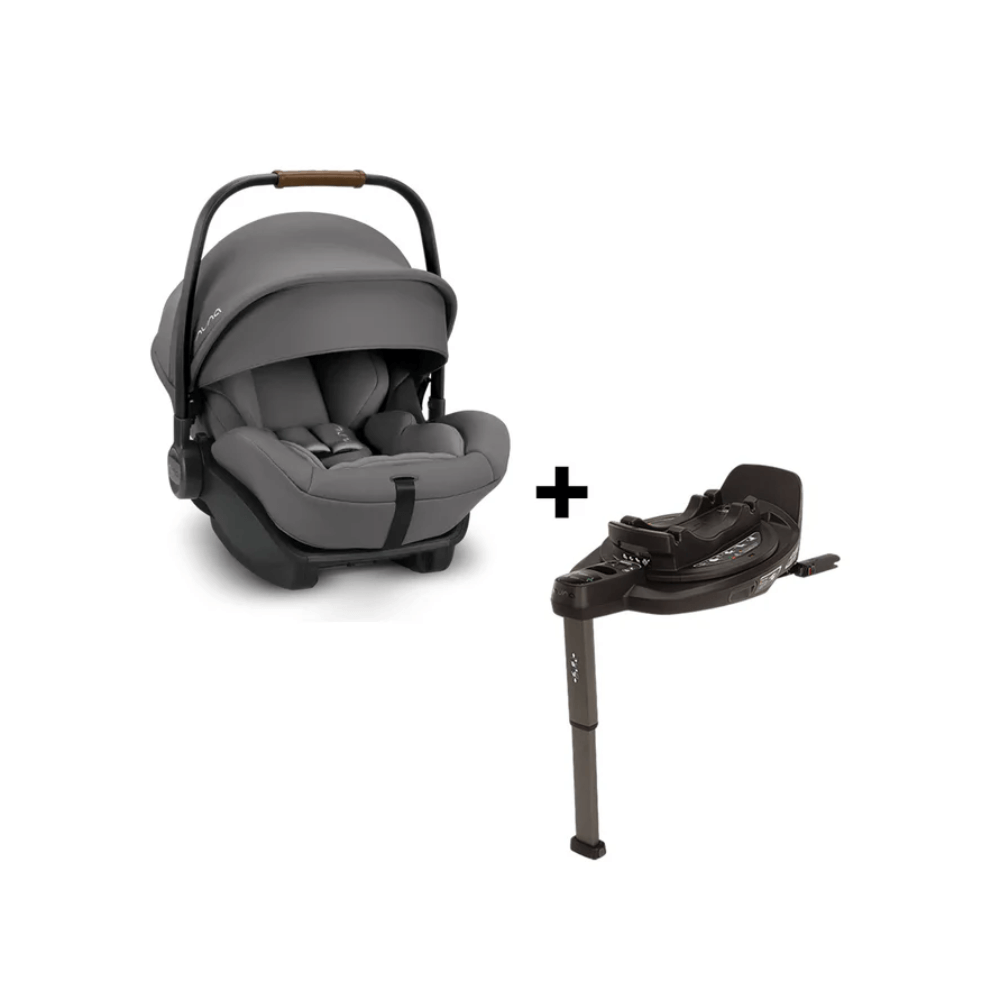 Nuna Arra Next Car Seat With Base Next-Car Seat Features (Rear Facing, 3 Positions & 157 Degrees Flat Reclining Seat, For 0 to 1.5Y-Base Features (Smart Swivel Lock, Steel Stability Leg) - Granite