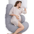 Momcozy Maternity Accessory F Shaped Maternity Pillow - Grey