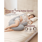 Momcozy Maternity Accessory F Shaped Maternity Pillow - Grey