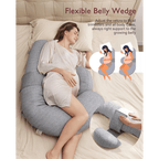 Momcozy Maternity Accessory F Shaped Maternity Pillow - Grey