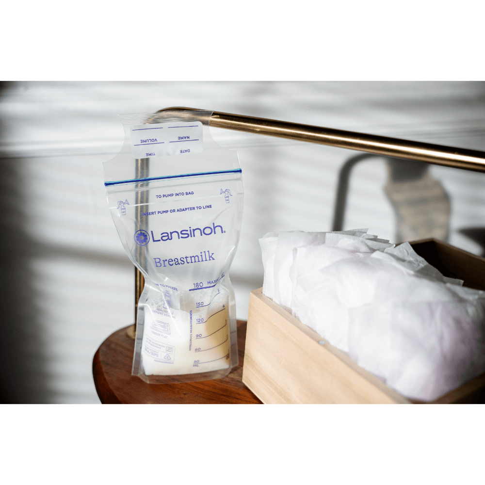 Lansinoh Breast Milk Transparent Storage Bags - Breastmilk Pouches For Fridge or Freezer Use, Pre-sterilized, Reinforced Double Sealed Side, Double Zipper For Ultimate Protection