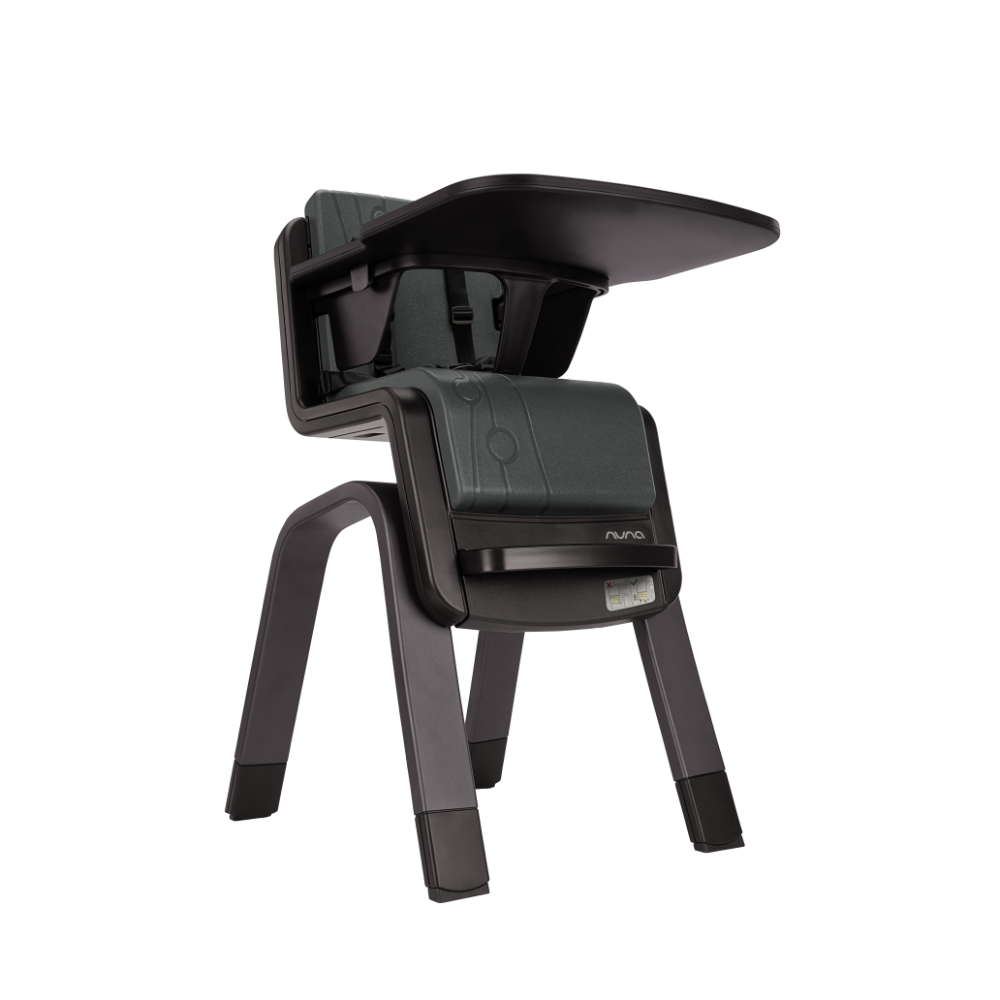 Nuna Zaaz Baby High Chair|Air Foam Cushion|Height Adjustable|Easily Removable Tray|Arm Bar & Footrest|For 0M+|Upto 100Kg - Pewter