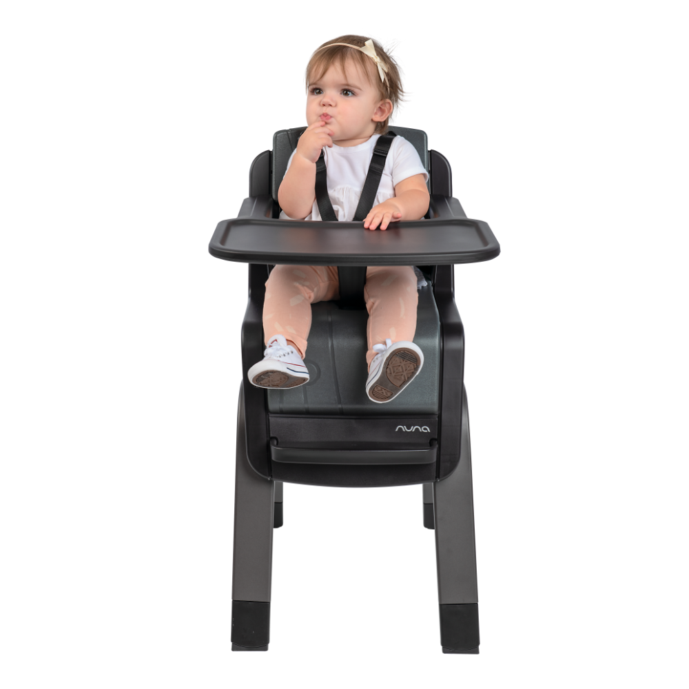 Nuna Zaaz Baby High Chair|Air Foam Cushion|Height Adjustable|Easily Removable Tray|Arm Bar & Footrest|For 0M+|Upto 100Kg - Pewter