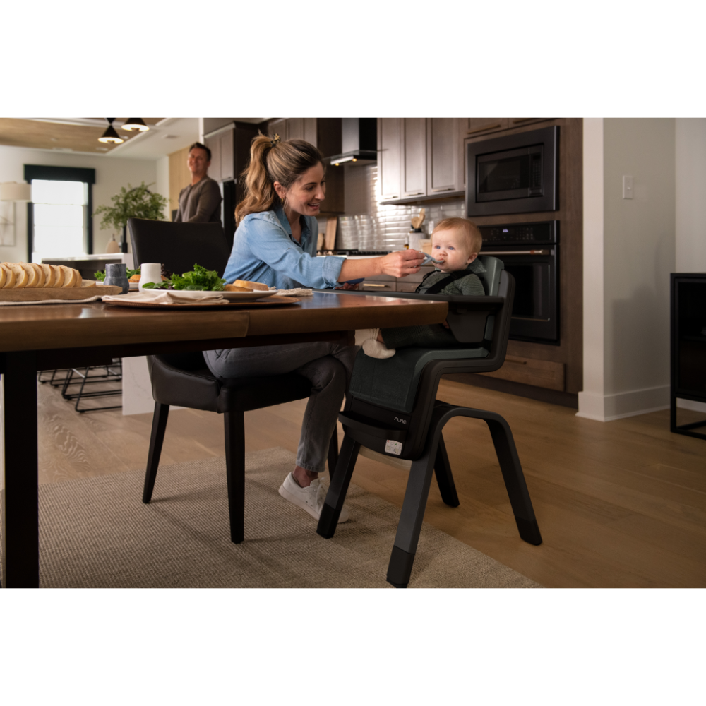 Nuna Zaaz Baby High Chair|Air Foam Cushion|Height Adjustable|Easily Removable Tray|Arm Bar & Footrest|For 0M+|Upto 100Kg - Pewter
