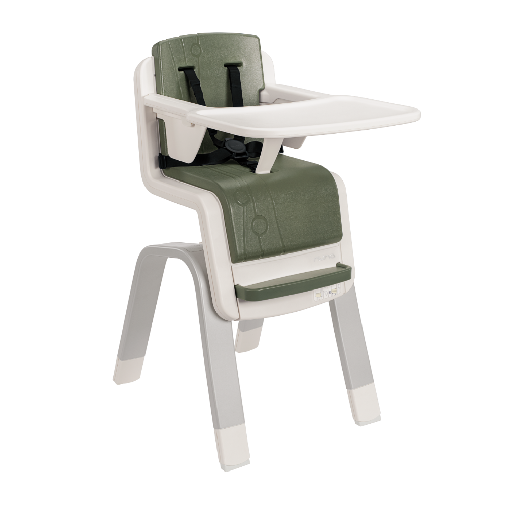 Nuna Zaaz Baby High Chair|Air Foam Cushion|Height Adjustable|Easily Removable Tray|Arm Bar & Footrest|For 0M+|Upto 100Kg - Pine