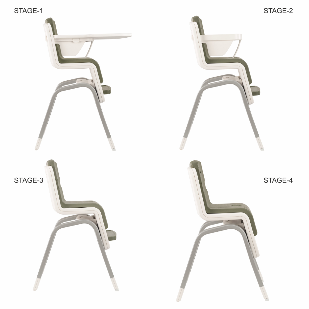 Nuna Zaaz Baby High Chair|Air Foam Cushion|Height Adjustable|Easily Removable Tray|Arm Bar & Footrest|For 0M+|Upto 100Kg - Pine