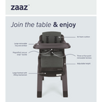 Nuna Zaaz Baby High Chair|Air Foam Cushion|Height Adjustable|Easily Removable Tray|Arm Bar & Footrest|For 0M+|Upto 100Kg - Pine