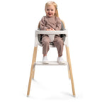 Nuna Bryn Baby High Chair with FREE Ginkgo Bryn Seat Pad – Premium Walnut & Maple Wood High Chair, Removable Seat Pad & Child Tray, Tool-Free Assembly (6M+, Up to 100 Kg)
