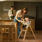 Nuna Bryn Baby High Chair-With Removable Seat Pad & Child Tray-Tool Free Assembly-Made From Premium Black Walnut & Maple Woods-For 6M+ (Upto 100 Kg)-Heritage